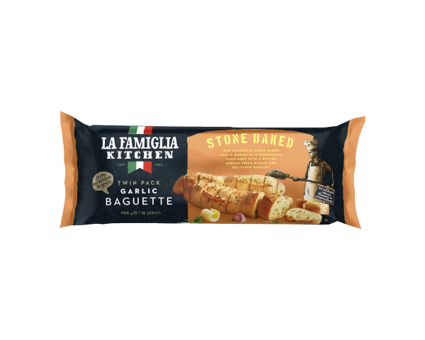 La Famiglia Kitchen Garlic Baguette Twin Pack 400g